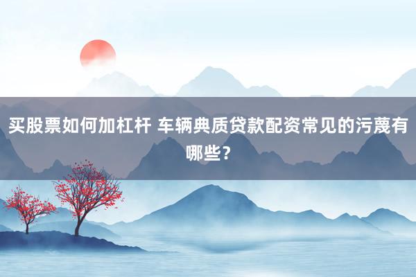 买股票如何加杠杆 车辆典质贷款配资常见的污蔑有哪些？